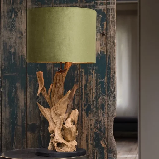 Straluma Houten lampvoet Ikal Light and Living exclusief kap> Lampenvoeten|Light and Living