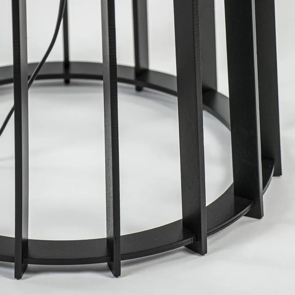 Straluma Houten lampvoet mat zwart exclusief kap> Vloerlampen|Lampenvoeten