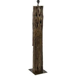 Straluma Houten vloerlamp met brons excl. kap> Lampenvoeten|Light and Living