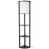 Straluma Houten vloerlamp zwart met beige kap> Vloerlampen|Landelijke Verlichting