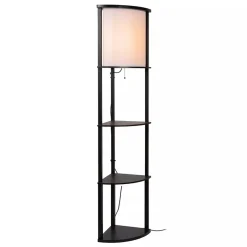 Straluma Houten vloerlamp zwart met beige kap></noscript> Vloerlampen|Landelijke Verlichting