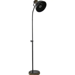 Straluma Industrieel landelijke vloerlamp Jody zink met hout> Vloerlampen|Light and Living
