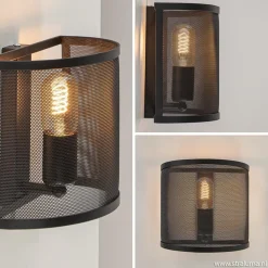 Straluma Industrieel landelijke wandlamp met gaas> Woonkamerlampen|Slaapkamerlampen