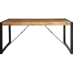 Straluma Industriële eettafel mangohout met zwart 160x90 cm> Eettafels