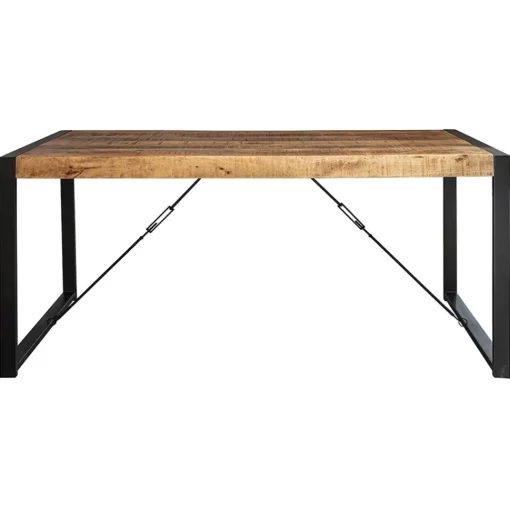 Straluma Industriële eettafel mangohout met zwart 160x90 cm> Eettafels