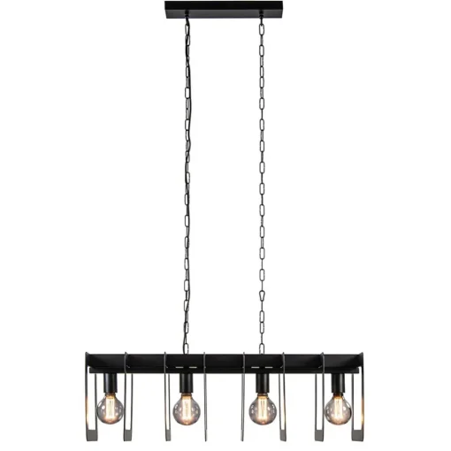 Straluma Industriële hanglamp squares mat zwart metaal> Eettafellampen|Keukenverlichting