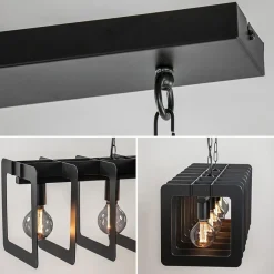 Straluma Industriële hanglamp squares mat zwart metaal></noscript> Eettafellampen|Keukenverlichting