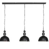 Straluma Industriële 3-lichts hanglamp bikkel mat zwart> Eettafellampen|Keukenverlichting