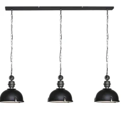 Straluma Industriële 3-lichts hanglamp bikkel mat zwart> Eettafellampen|Keukenverlichting