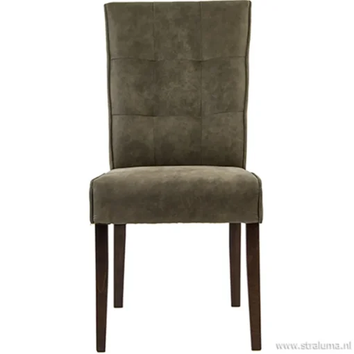 Straluma Klassiek landelijke eetkamerstoel olijf, poot koloniaal> Eetkamerstoelen