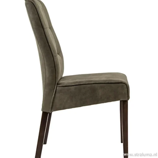 Straluma Klassiek landelijke eetkamerstoel olijf, poot koloniaal> Eetkamerstoelen