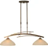 Straluma Klassieke hanglamp Bolzano brons amber> Eettafellampen|Keukenverlichting