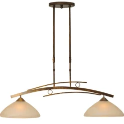 Straluma Klassieke hanglamp Bolzano brons amber> Eettafellampen|Keukenverlichting