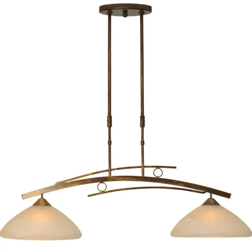 Straluma Klassieke hanglamp Bolzano brons amber> Eettafellampen|Keukenverlichting