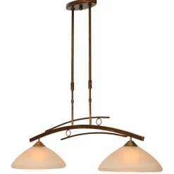 Straluma Klassieke hanglamp Bolzano brons amber> Eettafellampen|Keukenverlichting