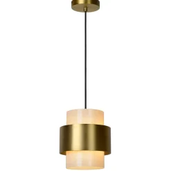 Straluma Klassieke hanglamp goud met opaal glazen kap> Woonkamerlampen|Slaapkamerlampen