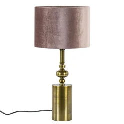 Straluma Klassieke lampvoet Helabima antiek brons excl. kap></noscript> Tafellampen|Lampenvoeten