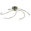 Straluma Klassieke plafondlamp brons met wit gevlamd glas> Plafondlampen|Halverlichting