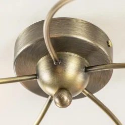 Straluma Klassieke plafondlamp brons met wit gevlamd glas></noscript> Plafondlampen|Halverlichting
