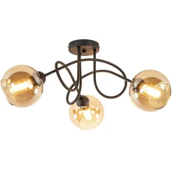 Straluma Klassieke plafondlamp 3-lichts met amber glas> Woonkamerlampen|Slaapkamerlampen
