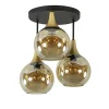 Straluma Klassieke plafondlamp zwart/goud met amber glas> Woonkamerlampen|Slaapkamerlampen