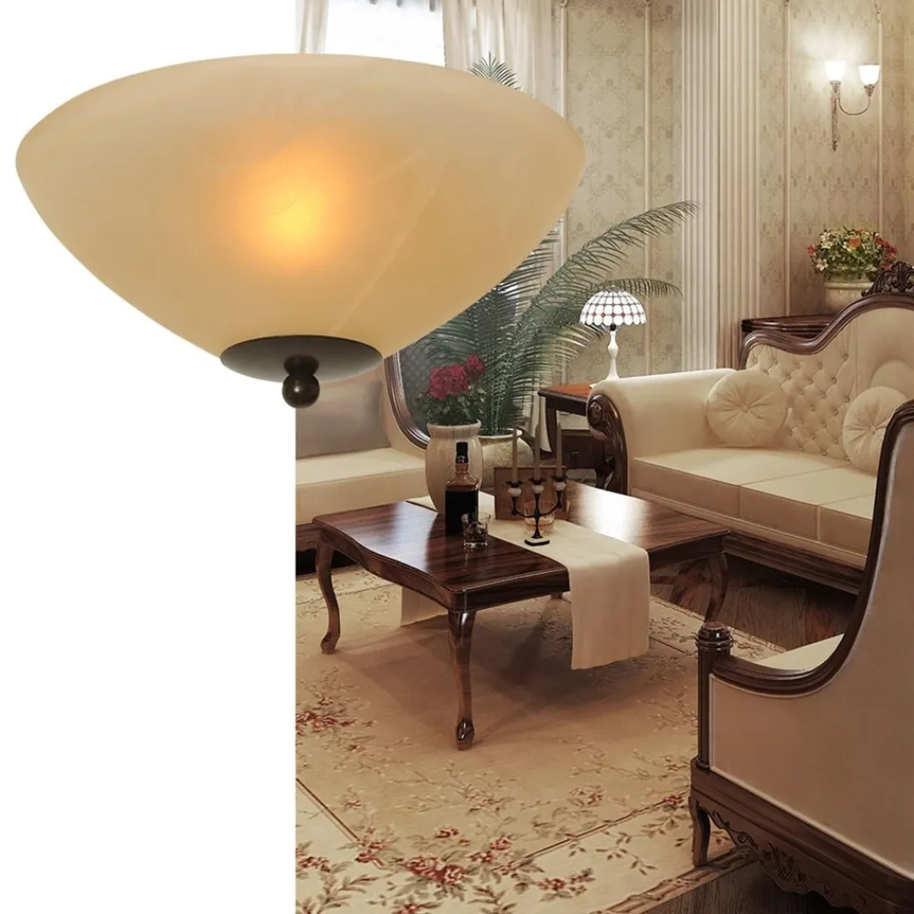 Straluma Klassieke plafonnière Bolzano bruin> Plafonnières|Woonkamerlampen