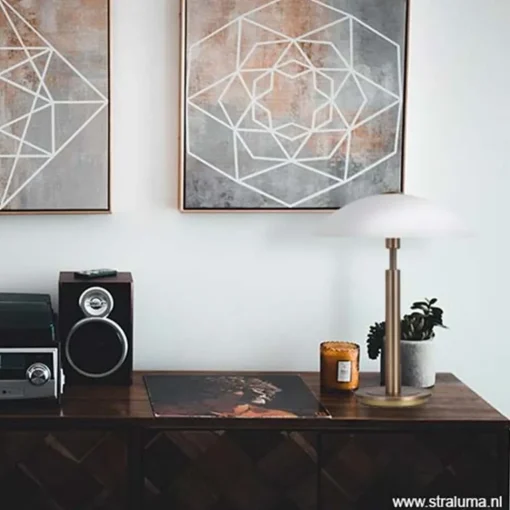 Straluma Klassieke tafellamp brons touchdimmer> Nachtkastlampen|Touch Lampen