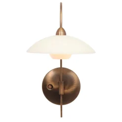 Straluma Klassieke wandlamp brons met creme glas incl LED></noscript> Wandlampen|LED Wandlampen