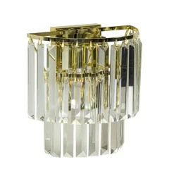 Straluma Klassieke wandlamp goud met helder glazen pegels> Wandlampen|Klassieke Verlichting