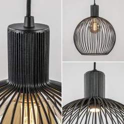 Straluma Kleine draad hanglamp mat zwart 30 cm></noscript> Eettafellampen|Draadlampen