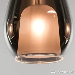 Straluma Kleine eettafel hanglamp glas 'Smoke'></noscript> Eettafellampen|Woonkamerlampen