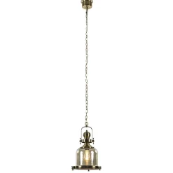 Straluma Kleine hanglamp brons met amber glas> Keukenverlichting|Eetkamerverlichting