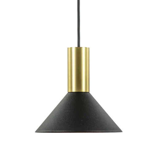 Straluma Kleine hanglamp driehoek zwart met brons> Keukenverlichting|Eetkamerverlichting