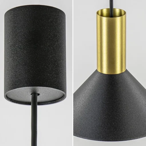Straluma Kleine hanglamp driehoek zwart met brons> Keukenverlichting|Eetkamerverlichting