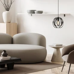 Straluma Kleine hanglamp rond mat zwart></noscript> Woonkamerlampen|Halverlichting