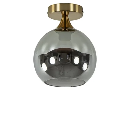 Straluma Kleine plafondlamp goud met smoke glas> Plafondlampen|Retro Verlichting