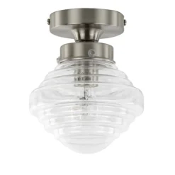 Straluma Kleine stalen plafondlamp glas helder> Plafonnières|Keukenverlichting