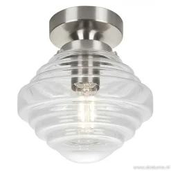 Straluma Kleine stalen plafondlamp glas helder></noscript> Plafonnières|Keukenverlichting