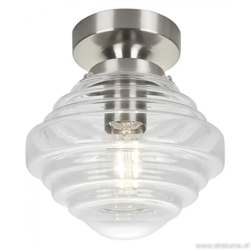 Straluma Kleine stalen plafondlamp glas helder> Plafonnières|Keukenverlichting