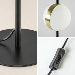 Straluma Kleine tafellamp bol zwart met goud></noscript> Tafellampen|LED Tafellampen