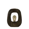 Straluma Kleine tafellamp Kelafo hout chocolade bruin> Light and Living|Woonkamerlampen