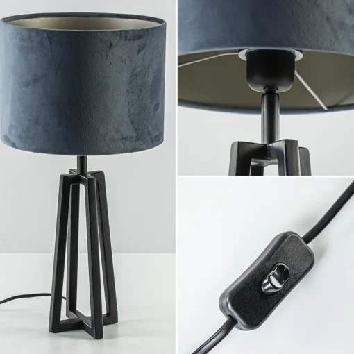 Straluma Kleine tafellamp Miley mat zwart exclusief kap> Lampenvoeten|Light and Living