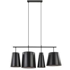 Straluma 4-L Hanglamp met zwarte kappen> Eettafellampen|Keukenverlichting
