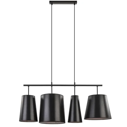 Straluma 4-L Hanglamp met zwarte kappen> Eettafellampen|Keukenverlichting