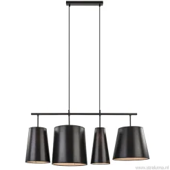 Straluma 4-L Hanglamp met zwarte kappen> Eettafellampen|Keukenverlichting
