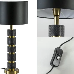 Straluma Lampvoet Azoyu zwart/brons exclusief kap></noscript> Lampenvoeten|Light and Living