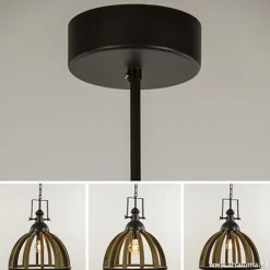 Straluma Landelijk hanglamp Djem hout/zink></noscript> Light and Living|Woonkamerlampen