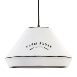 Straluma Landelijke hanglamp farm house wit met zwart Ø32 cm> Tienerkamerlampen|Slaapkamerlampen
