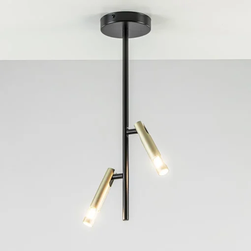 Straluma Landelijke plafondlamp zwart met goud G9> Keukenverlichting|Halverlichting