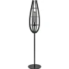 Straluma Landelijke vloerlamp mat zwart met houten kap> Vloerlampen|Botanische Verlichting